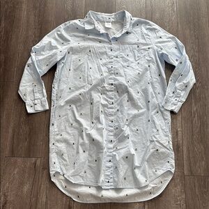 Lands end women’s bumble bee striped shirt dress L